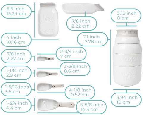 Comfify Mason Jar Kitchenware four measuring spoons for precise measuring
