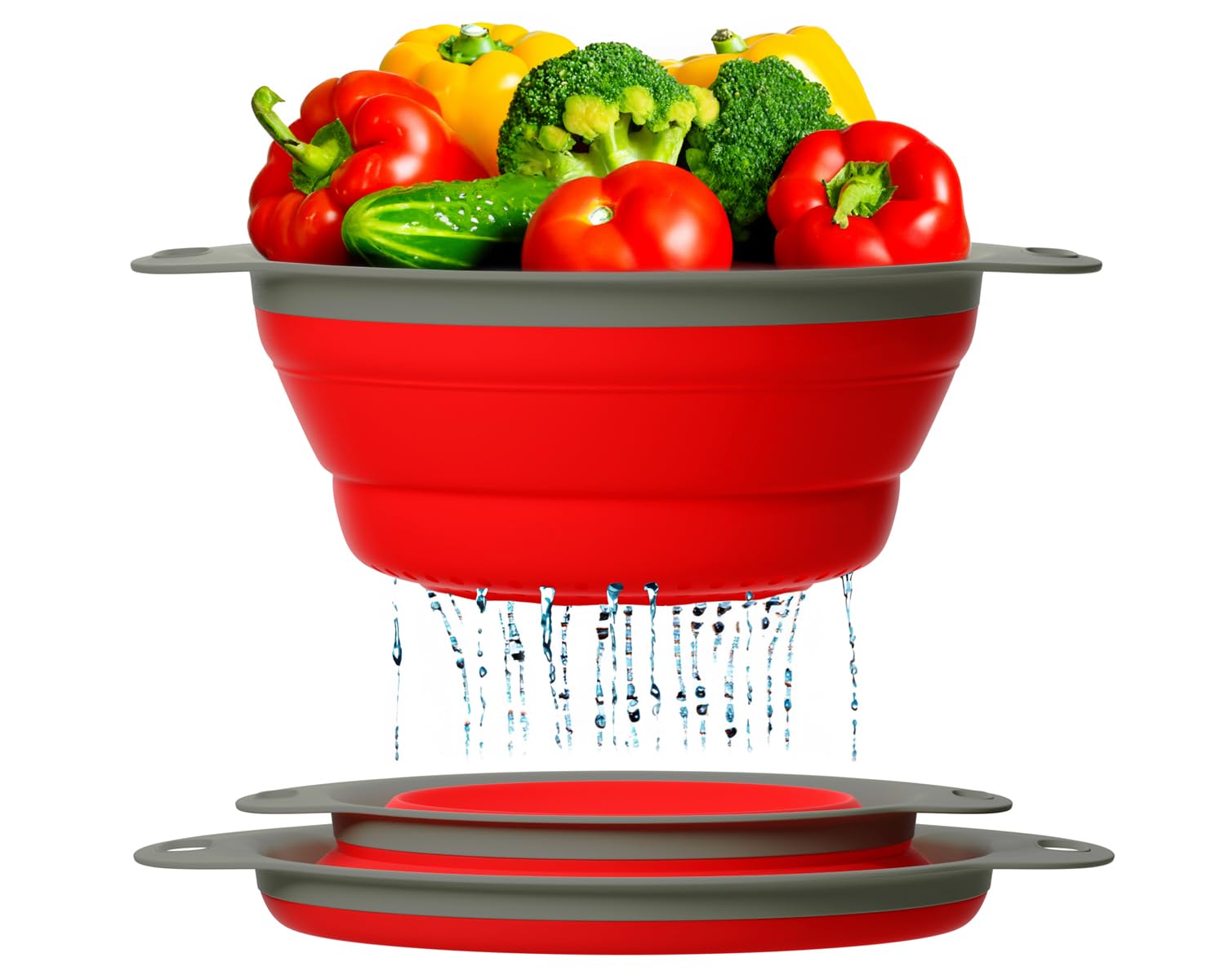 Comfify ultimate kitchen strainers set of 2 shown as collapsible silicone colanders for easy storage
