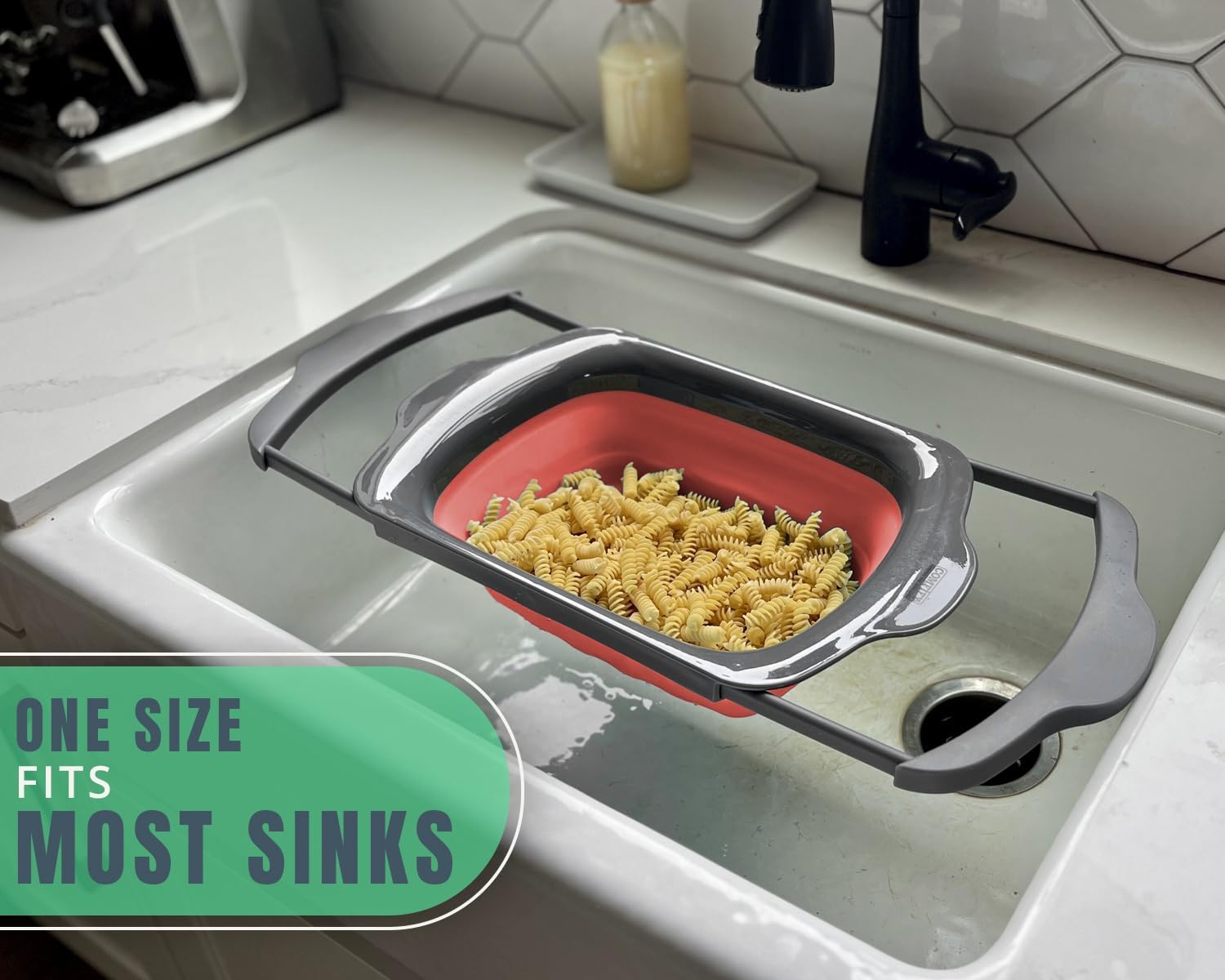 Comfify XL collapsible colander saves cabinet space