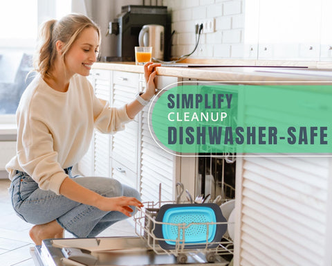 Comfify XL 6-quart capacity handles filled with pasta or vegetables