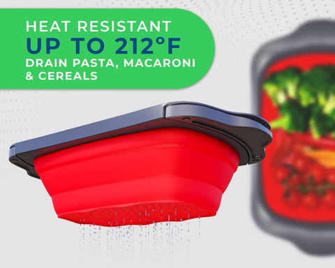 Comfify XL heat-resistant up to 176°F for safe pasta draining.
