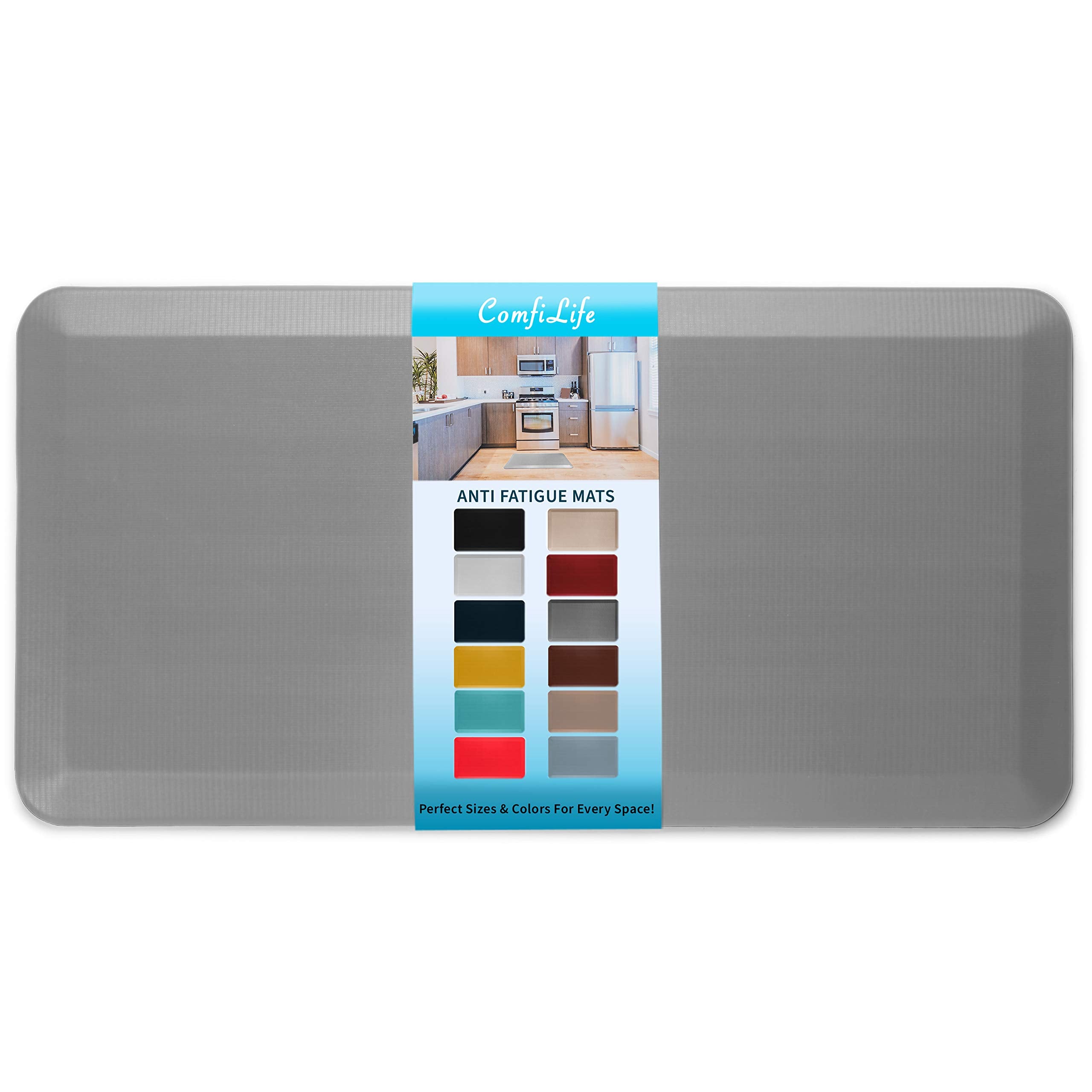 ComfiLife anti-fatigue floor mat with 3/4 inch foam supports long standing in the kitchen