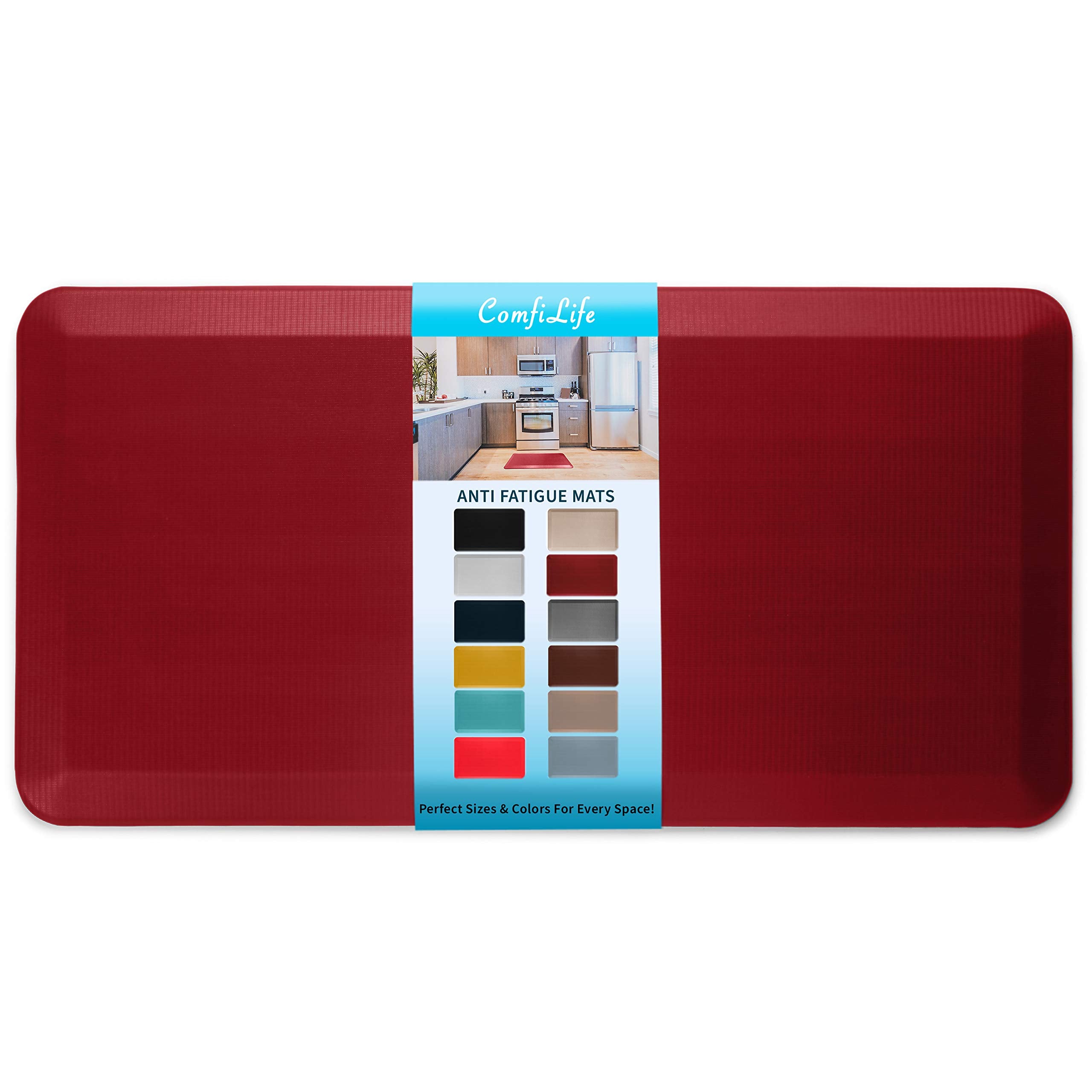 ComfiLife anti-fatigue mat with 3/4-inch cushion for lasting comfort while standing.