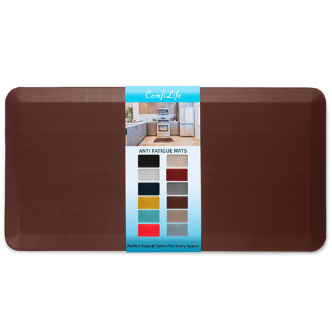 ComfiLife anti-fatigue mat close-up showing memory foam comfort for kitchen tasks.