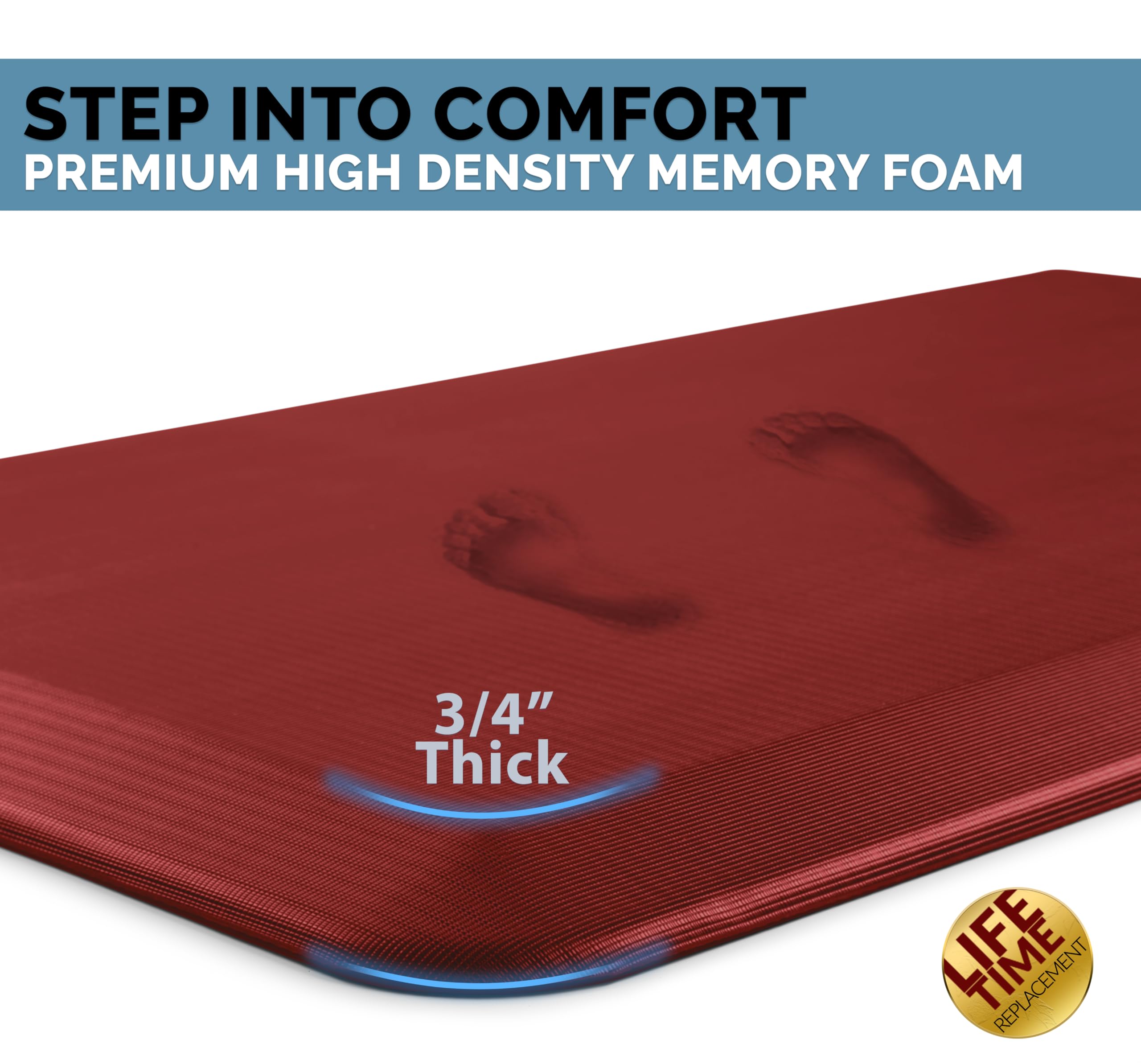 ComfiLife kitchen-use mat provides cushioned support for dishwashing and cooking tasks.