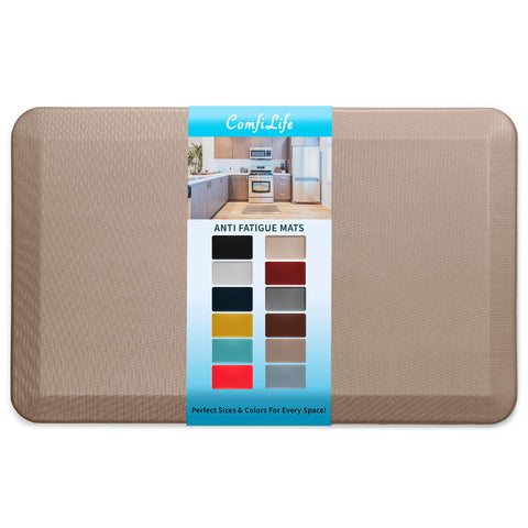 ComfiLife anti-fatigue mat 20x32 rose gold top view showing plush comfort.