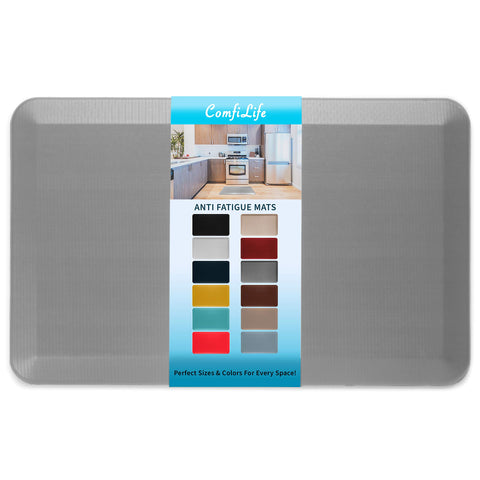 ComfiLife anti-fatigue mat for kitchen floor with cushioned comfort during long cooking sessions.