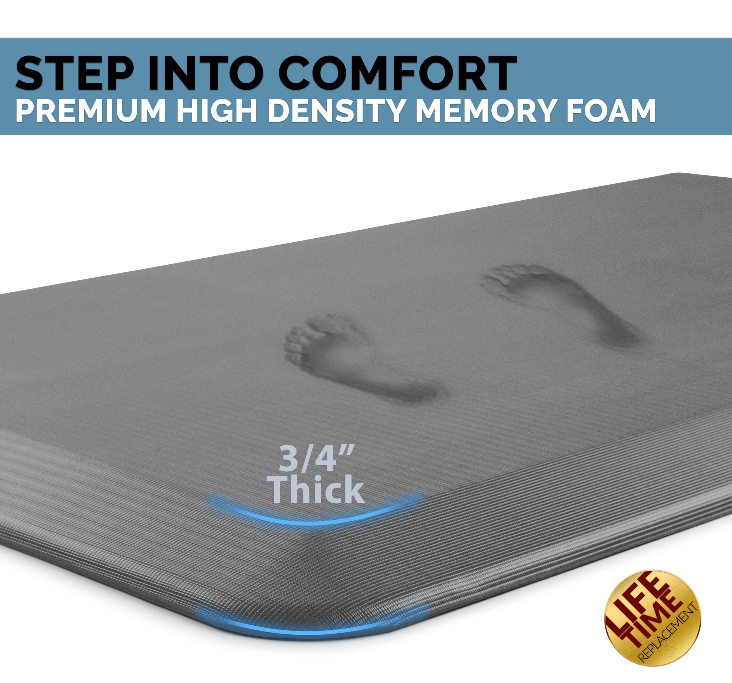 ComfiLife standing desk mat in charcoal supports long desk sessions.
