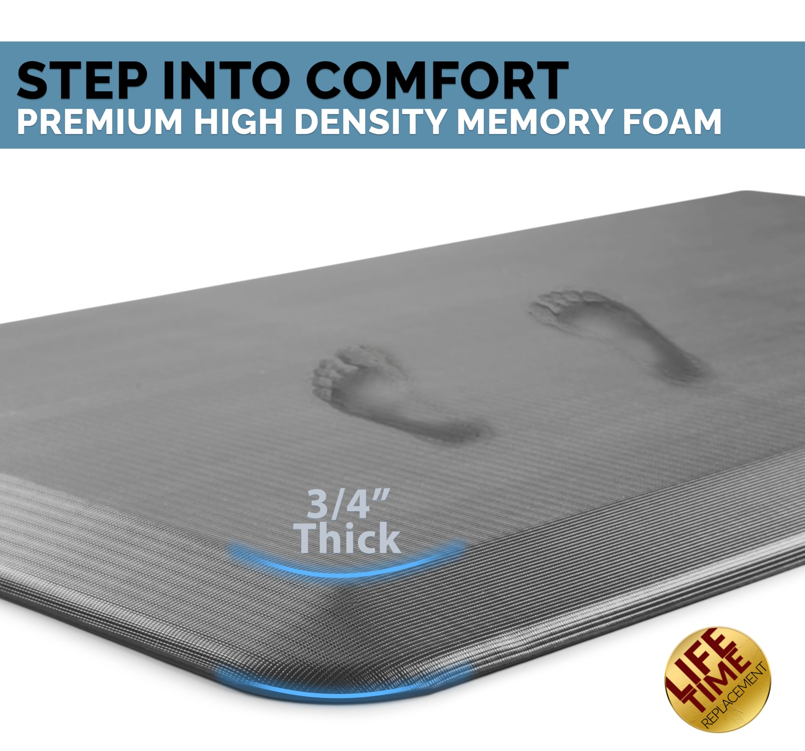 ComfiLife standing desk mat cushions feet during desk work for improved comfort