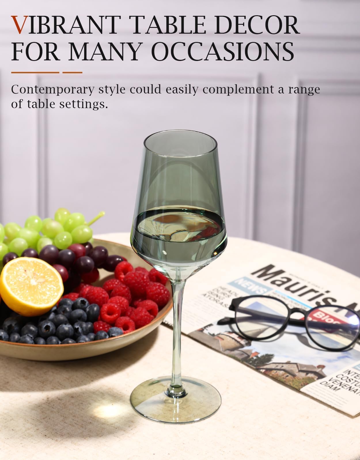 Comfit handblown colorful wine glass showcases artisanal craftsmanship and unique charm.