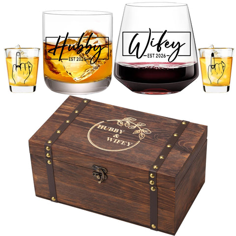 Comfit Hubby and Wifey keepsake box lid engraving for timeless wedding display.