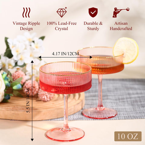 comfit pink retro-striped design adds classic elegance to cocktails