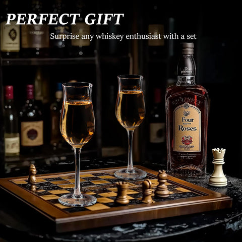 Comfit snifter glasses crafted in brilliant crystal elevate bar display.