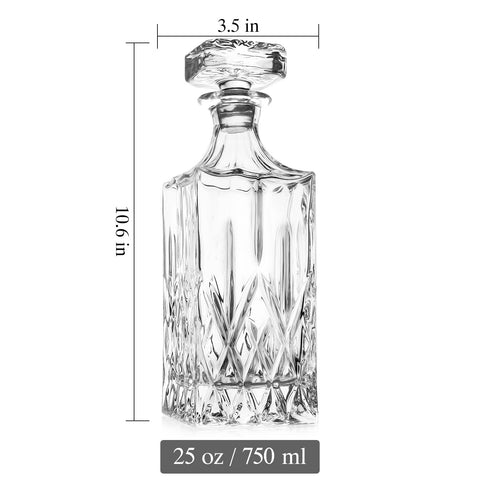 Comfome 25 oz decanter displayed on bar, ideal for entertaining.