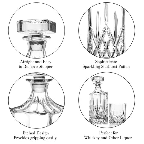 Comfome vintage design decanter catching light to enhance ambiance.