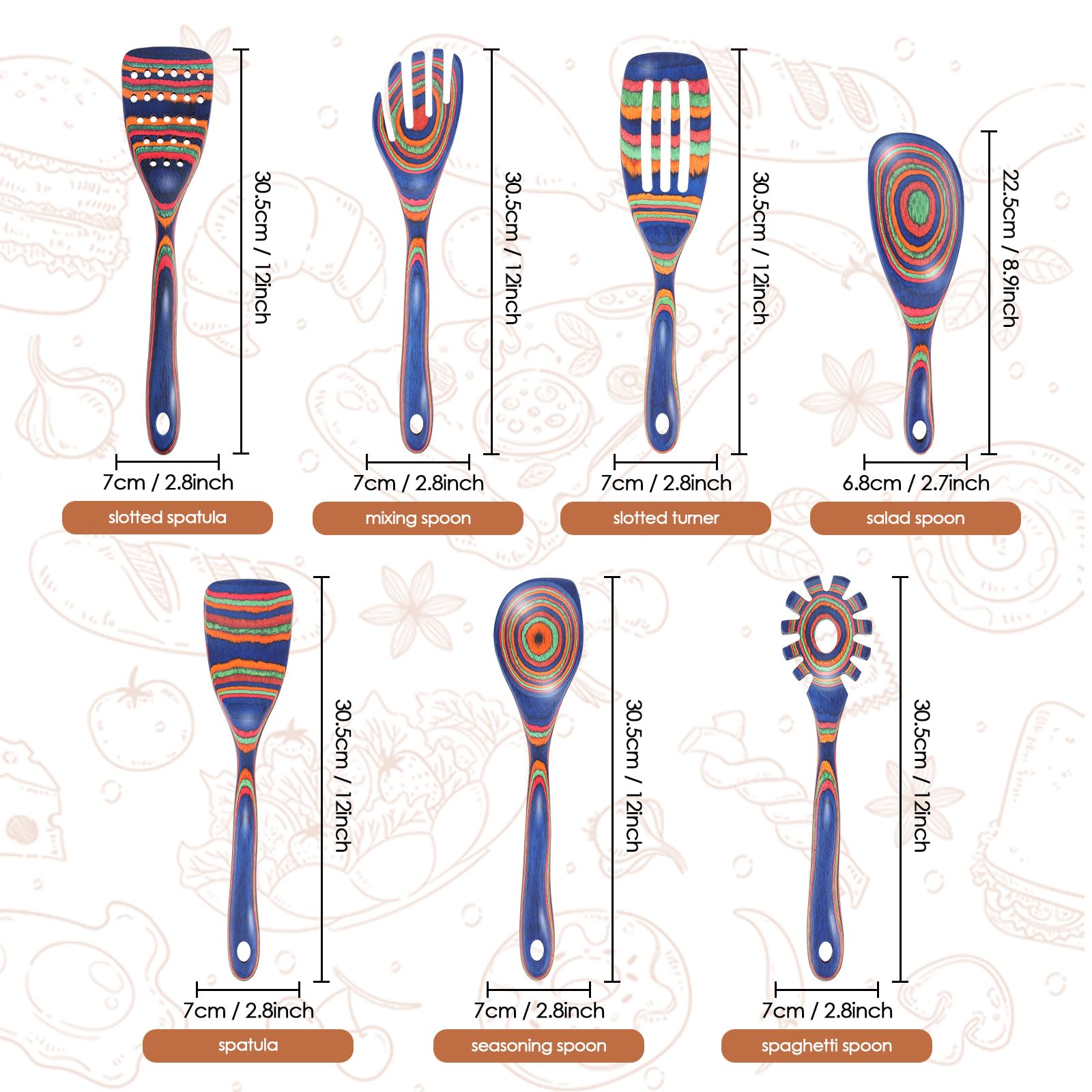 Close-up of Pakkawood grain on Comfoyar spoons