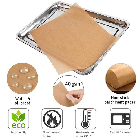 Comfylife unbleached parchment surface, chemical-free for baking.