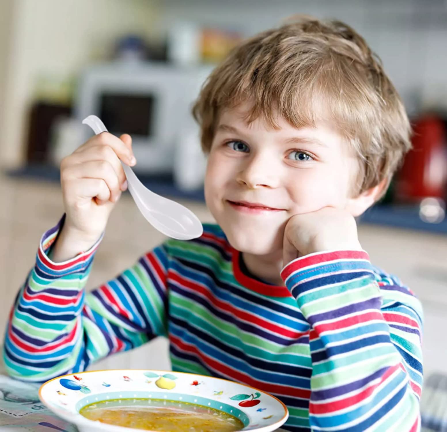 Comicfs dishwasher-safe spoon designed for low-temp cleaning.