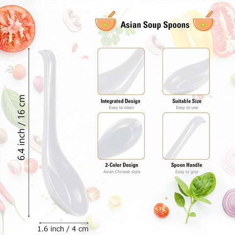 Comicfs large 6.4-inch ramen spoon in white for easy sipping.