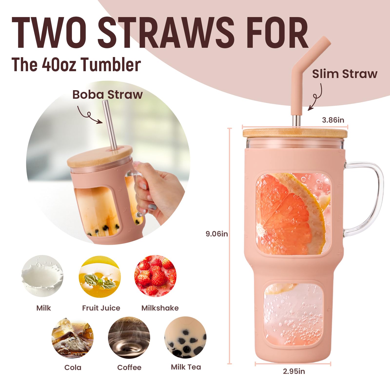 COMOOO dishwasher-safe glass tumbler makes cleanup quick after drinks.