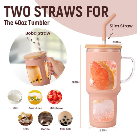 COMOOO dishwasher-safe glass tumbler makes cleanup quick after drinks.