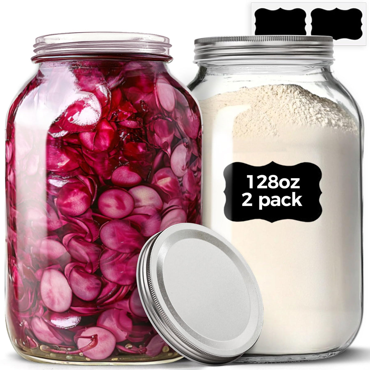 ComSaf 1 gallon wide-mouth mason jar with lid for easy filling and storage