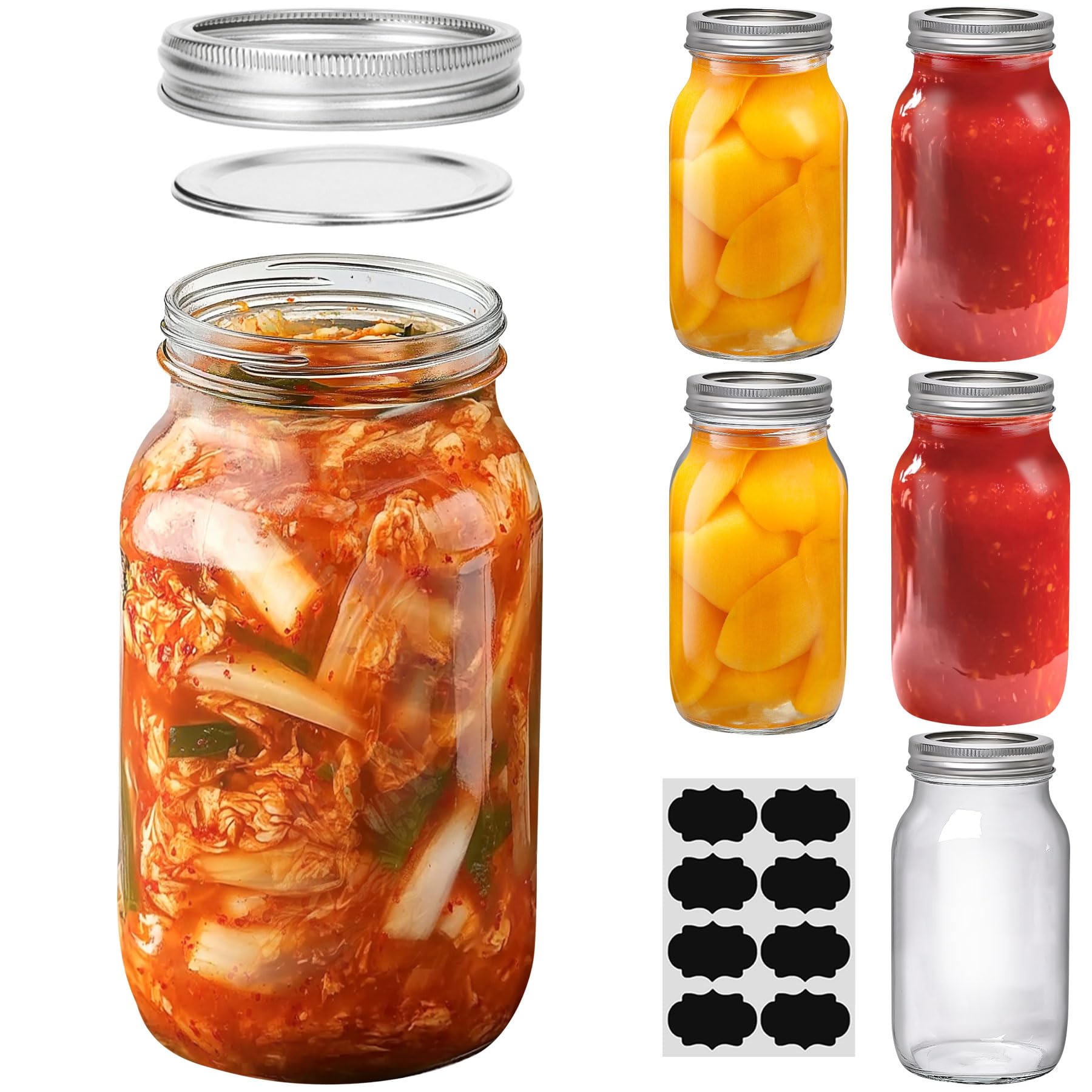 ComSaf 24 oz regular-mouth mason jar pack ideal for canning and storage.