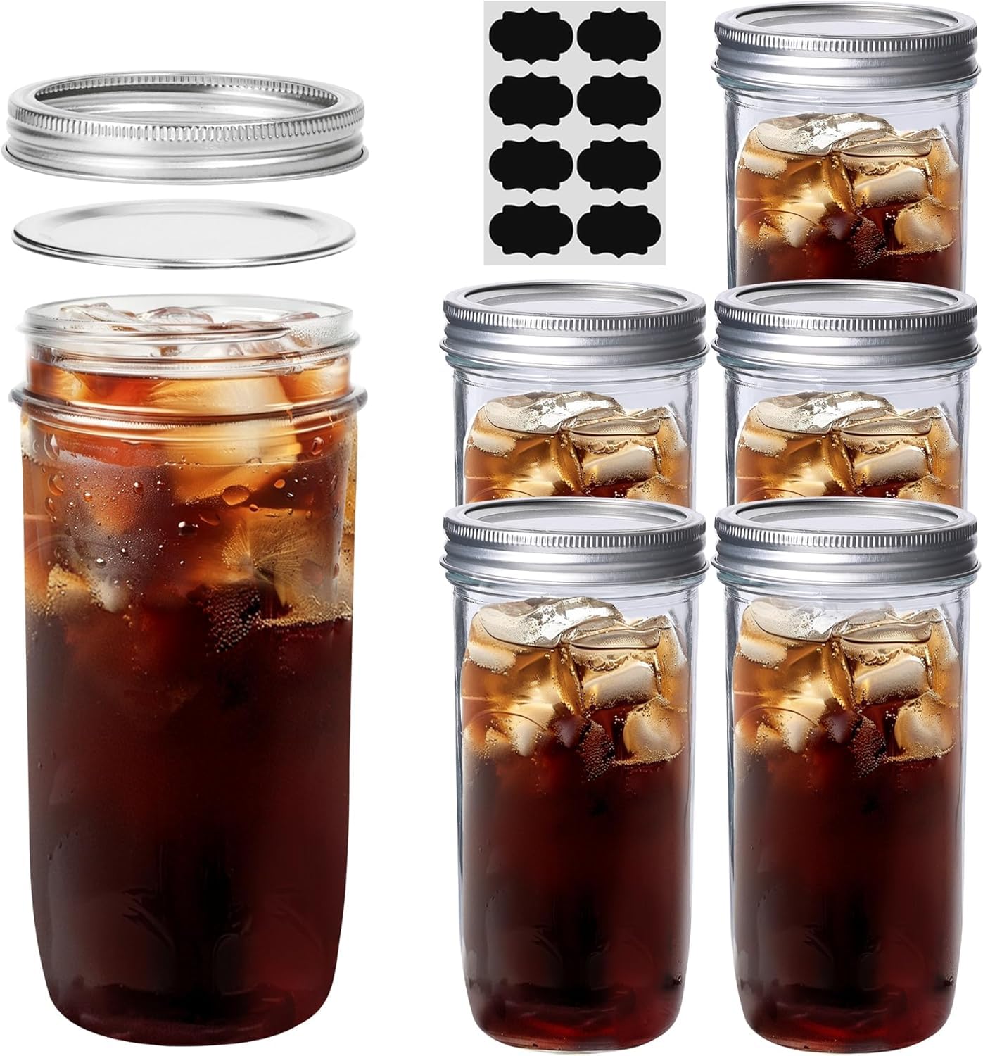 ComSaf 24oz wide-mouth jar with lid for easy filling and cleaning.