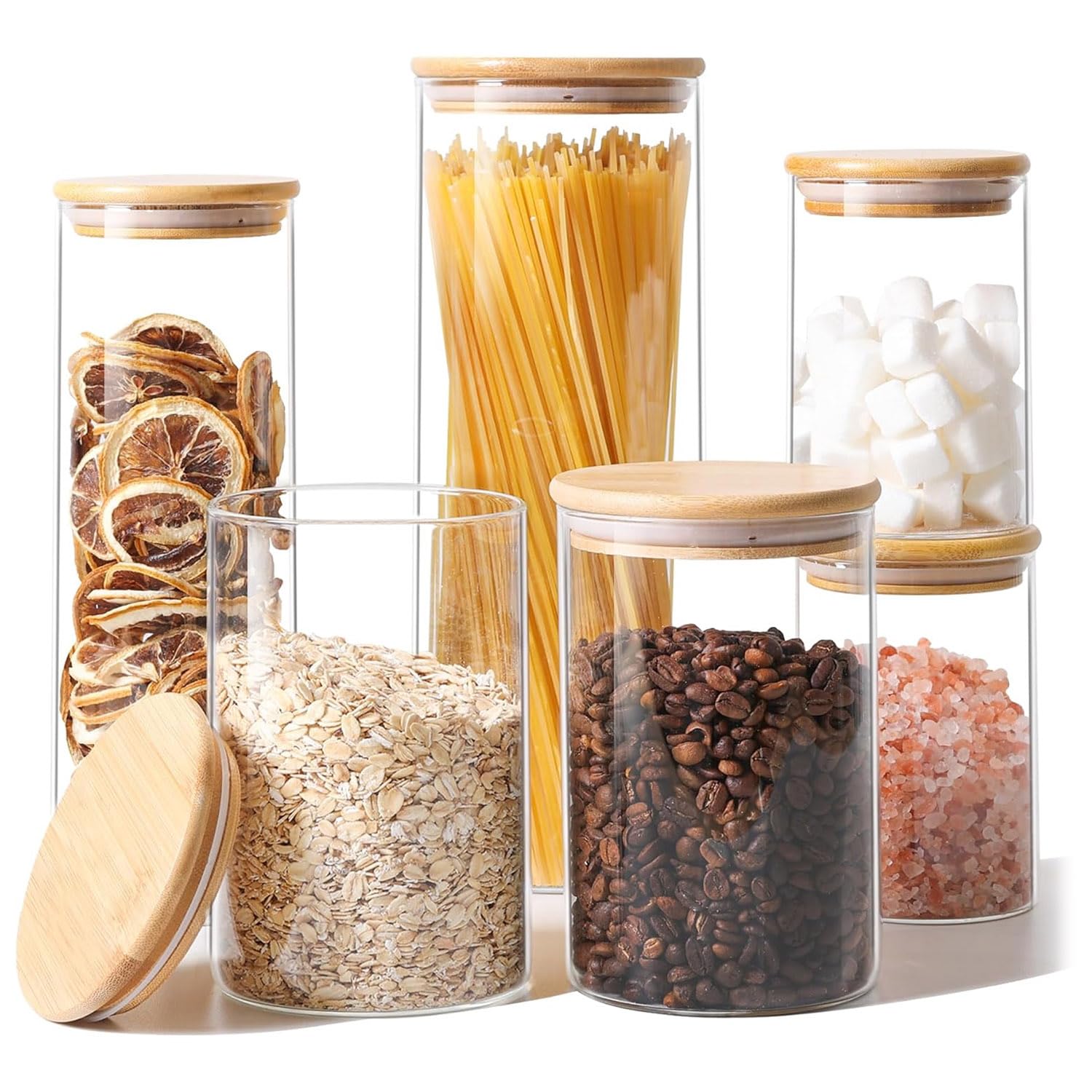 ComSaf 2Qt glass storage jar with lid, airtight seal for freshness