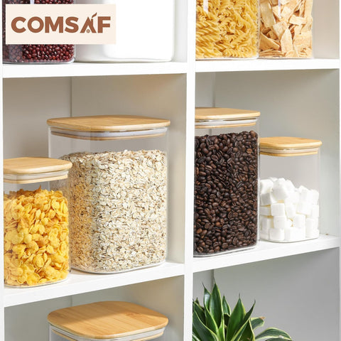 ComSaf versatile glass jar suitable for dry goods and more.