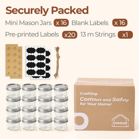 ComSaf refrigerator-safe jars keep contents fresh.