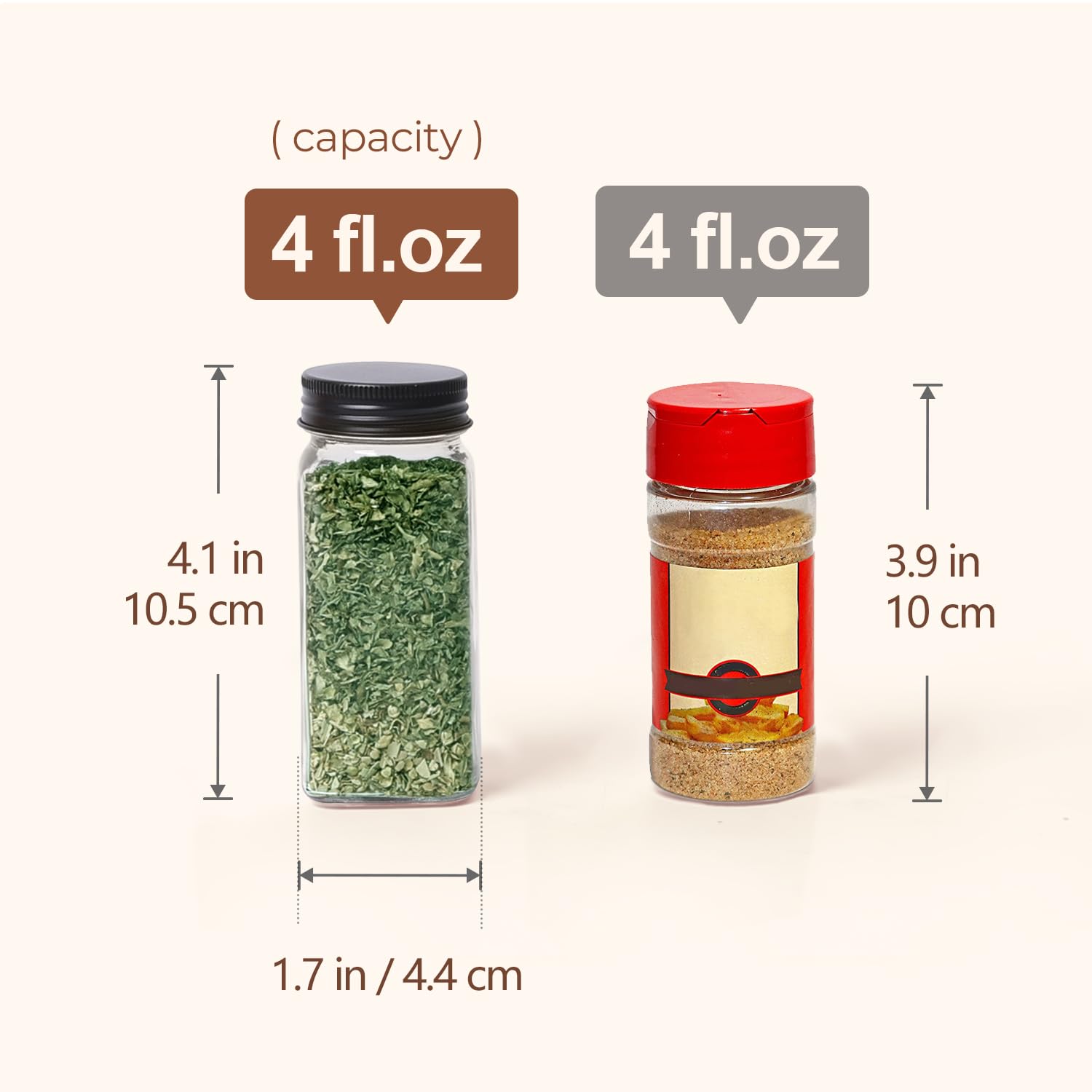ComSaf 4oz spice jars offer compact, accessible storage for everyday seasonings