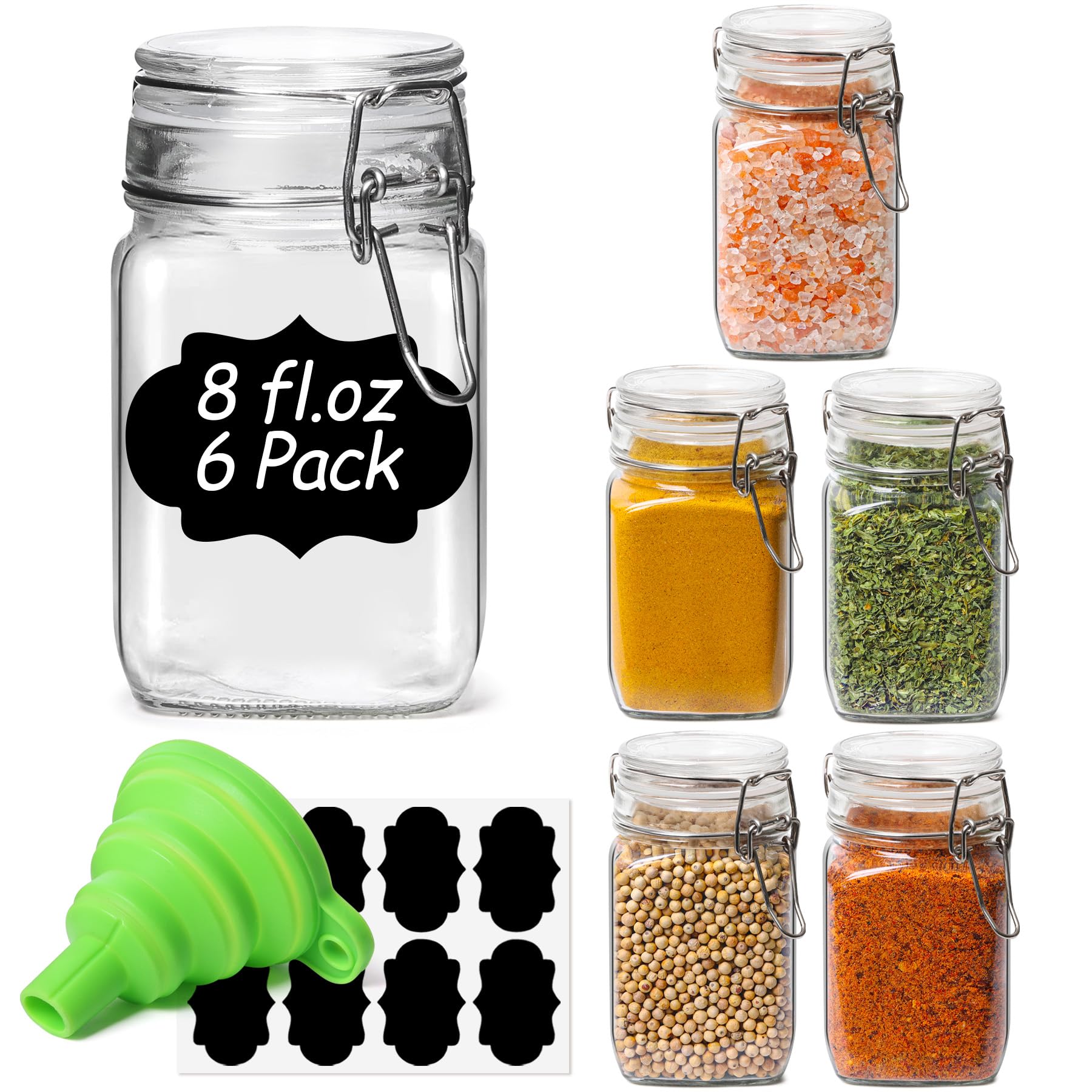 ComSaf 8 oz glass jar with airtight lid ready for jam storage