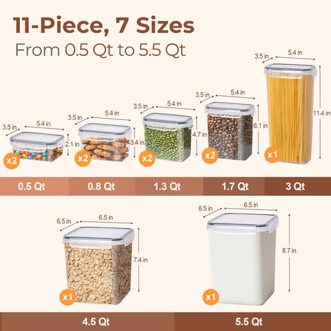 ComSaf 4.5 qt airtight canister for flour and oats with secure seal
