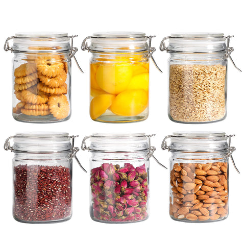 ComSaf airtight glass canister with 25oz capacity for organized pantry storage