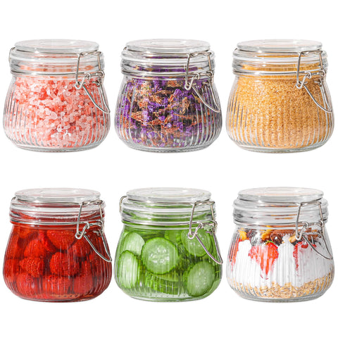 ComSaf 17oz airtight glass jar front view for pantry storage