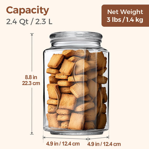 ComSaf airtight glass jar demonstrating leak-proof storage ideal for pantry staples.