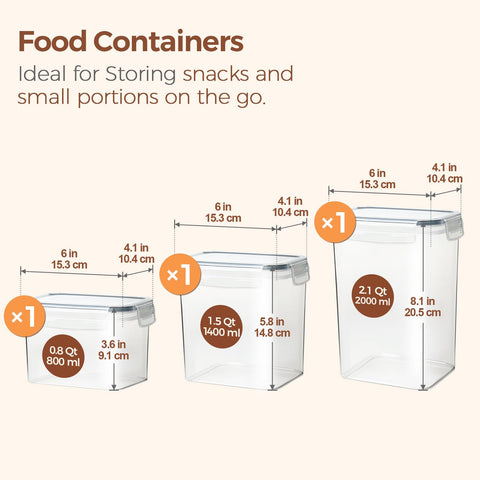 ComSaf cereal container 2L with transparent body for quick quantity checks