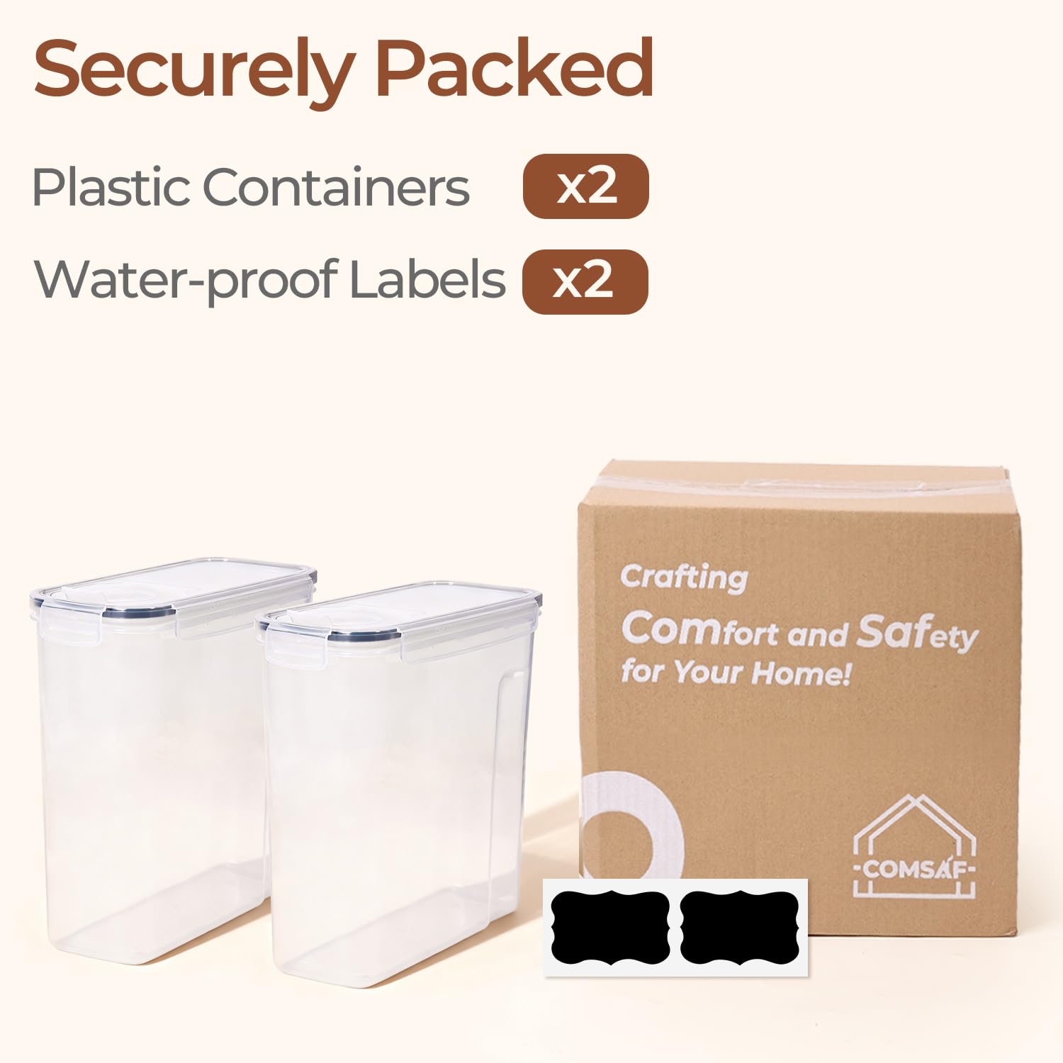 ComSaf included chalkboard labels for item or date organization