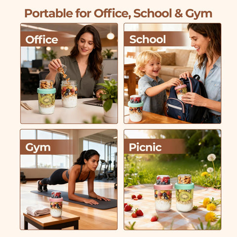 ComSaf chia pudding jars expand kitchen versatility beyond oats.