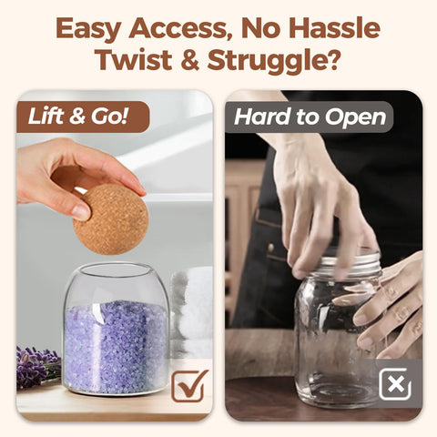 ComSaf clear glass jar reveals 16oz capacity for tea, coffee or pantry items