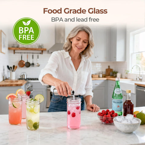 ComSaf clear glass jar for kitchen storage and organization.