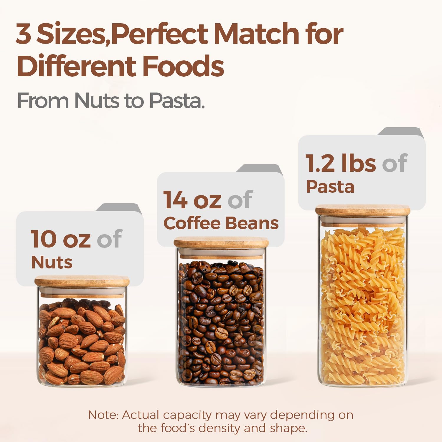ComSaf clear pantry jars keep sugar, coffee, and tea fresh and accessible.