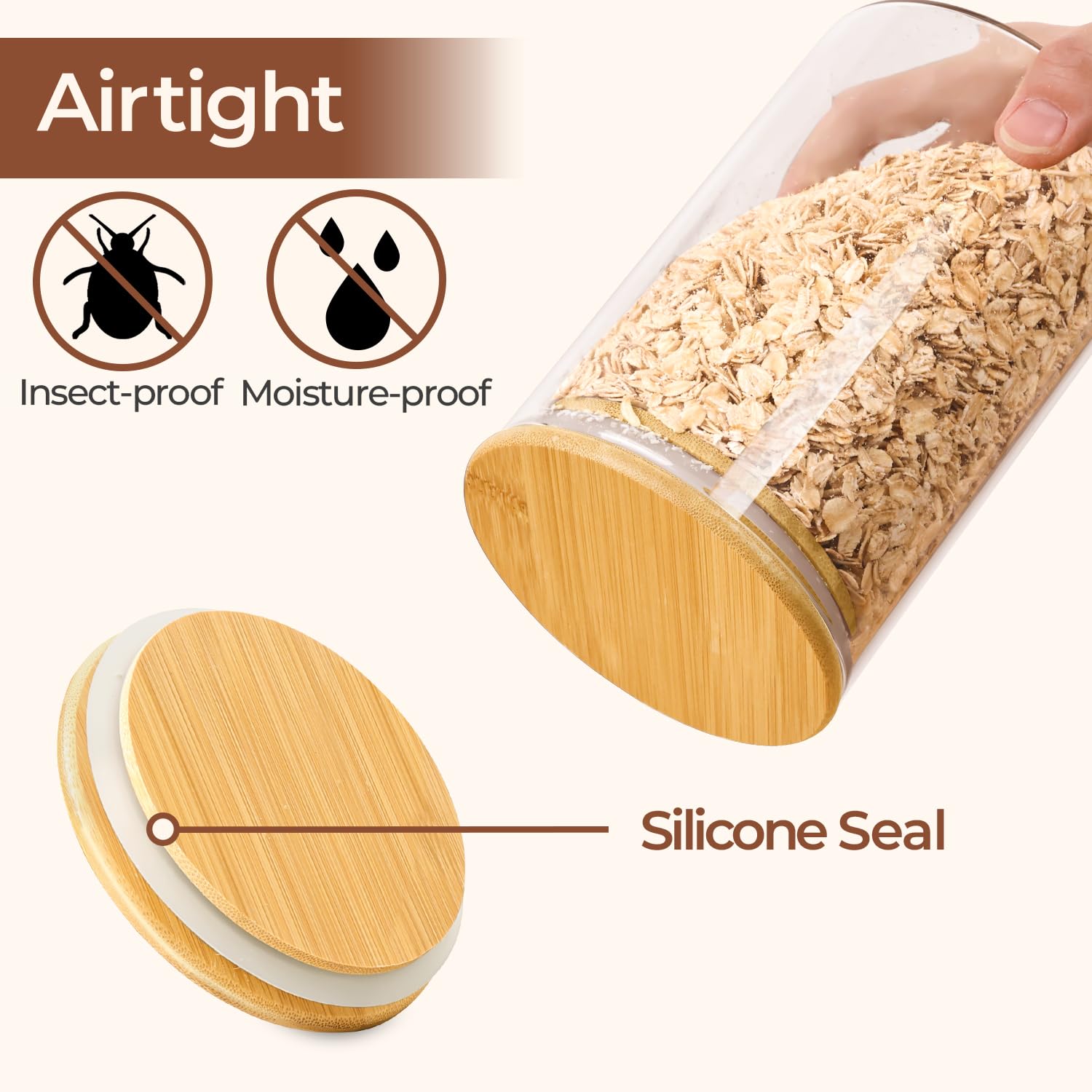 ComSaf dishwasher-safe glass jar for simple cleaning.