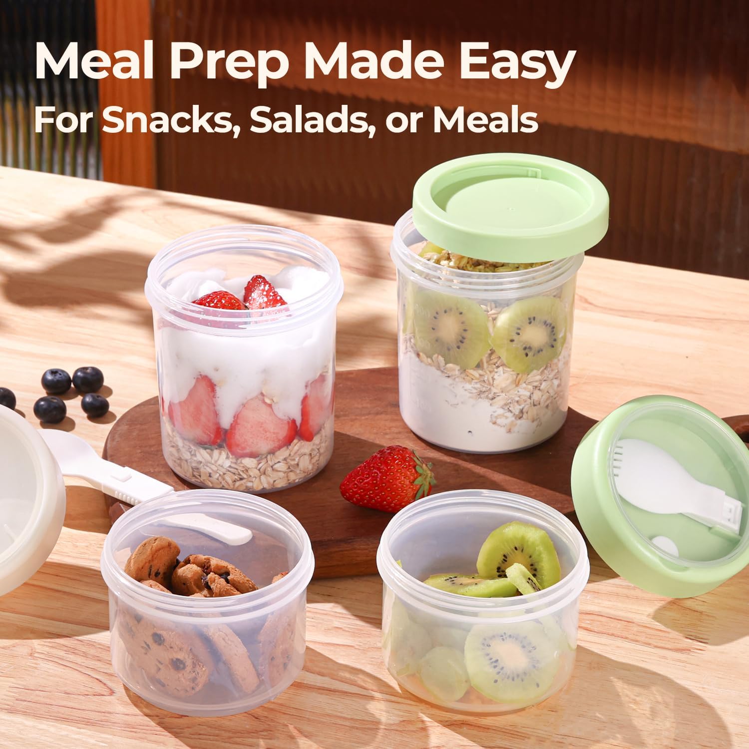 ComSaf dry-wet separation jar top-bottom keeps ingredients organized for customizable meals