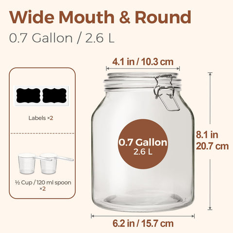 ComSaf durable glass jar with clear walls to see contents at a glance.