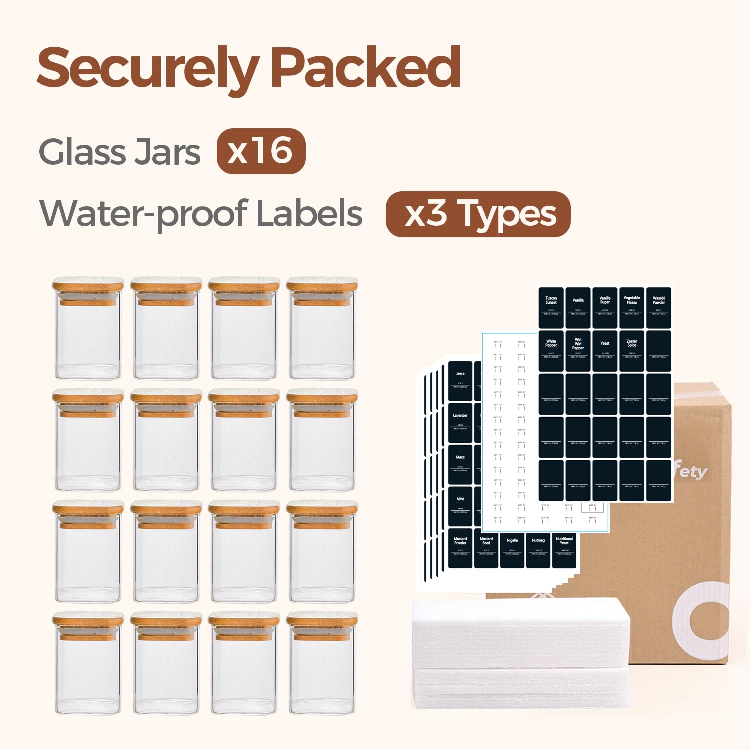 ComSaf labels and date labels simplify freshness tracking for spices.