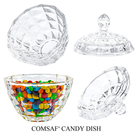 ComSaf 9oz capacity keeps treats or trinkets neatly organized.