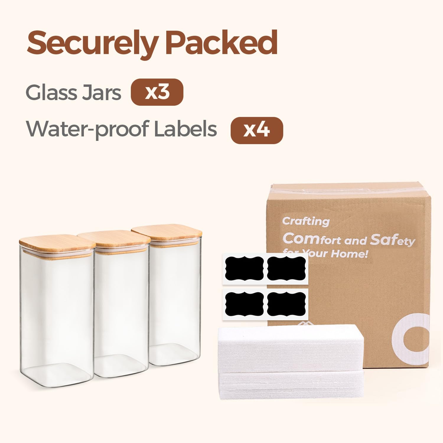 ComSaf glass candy jar for shelf storage keeps treats dry.