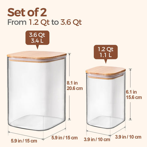 ComSaf small square jar with airtight lid ideal for flour and sugar.